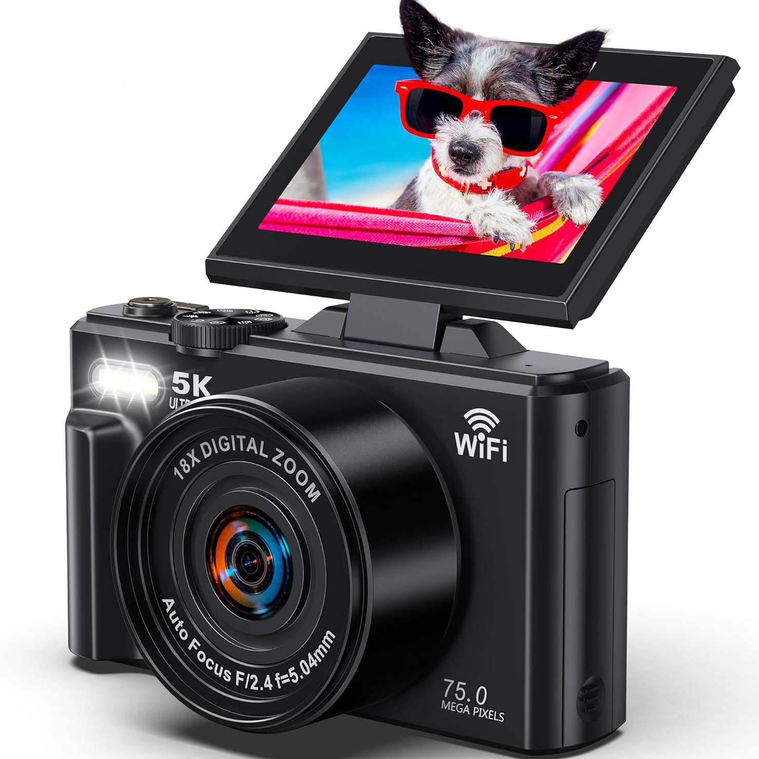 5K Digital Camera 18X digital Zoom WIFI Flip HD 3 inch Screen