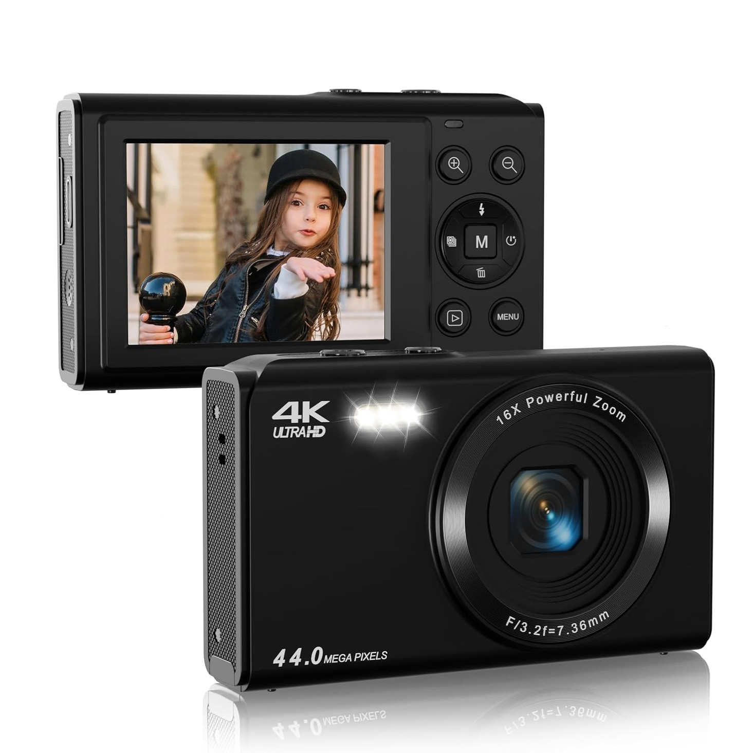 44MP 2.4 Inch Screen 16x Digital Zoom 4K Digital Camera KP03
