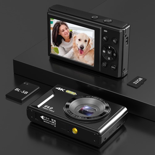 K8 Digital Camera 4K 64MP 16X Digital camera for Photo and Video