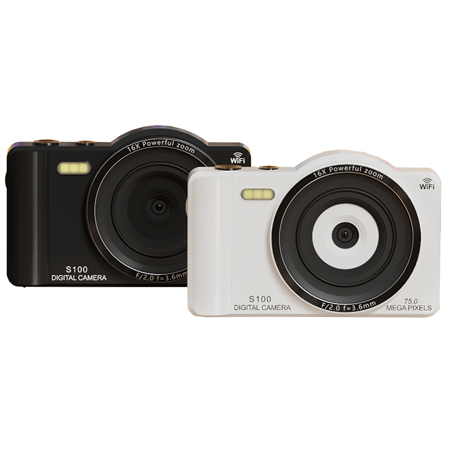 S100 4K Digital Camera Dual Lens Real and Front 75MP 4K Video Support WIFI